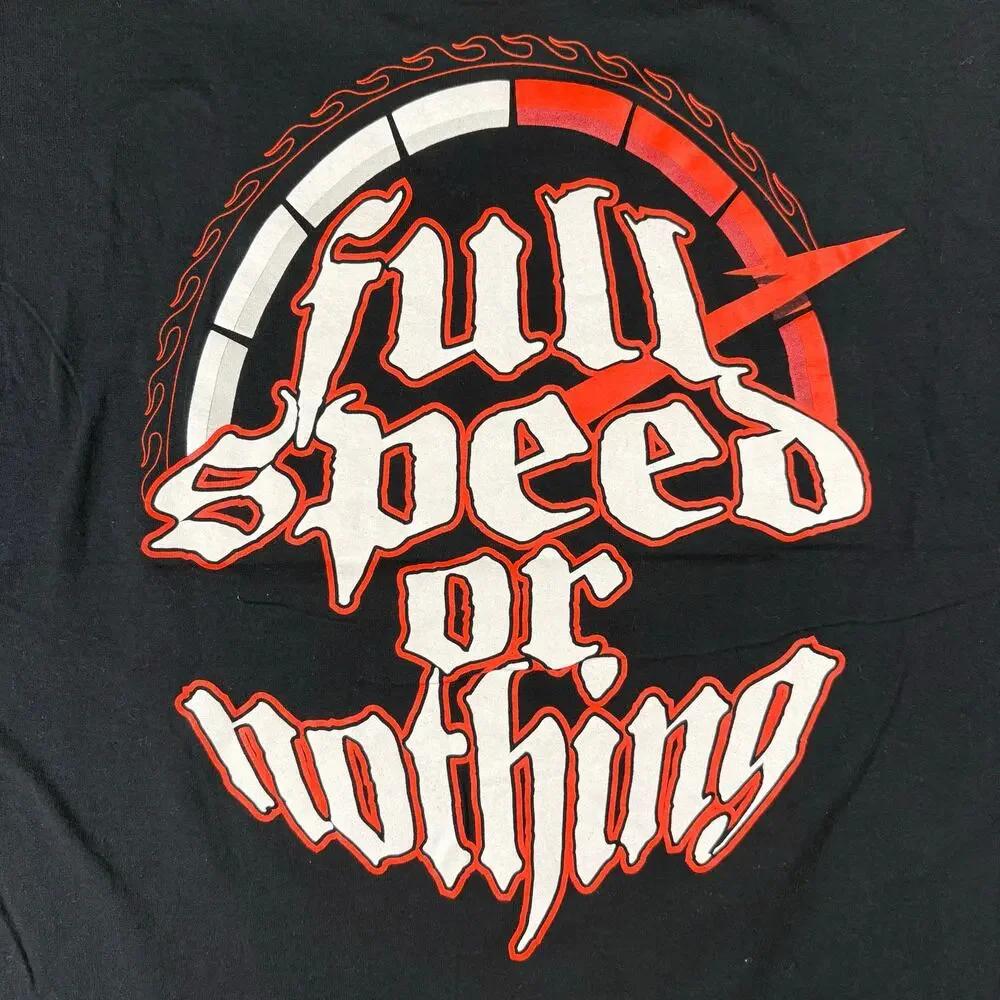 Metallica Full‎ Speed Or Nothing Devil Motorcycle Graphic T Shirt Black Size L